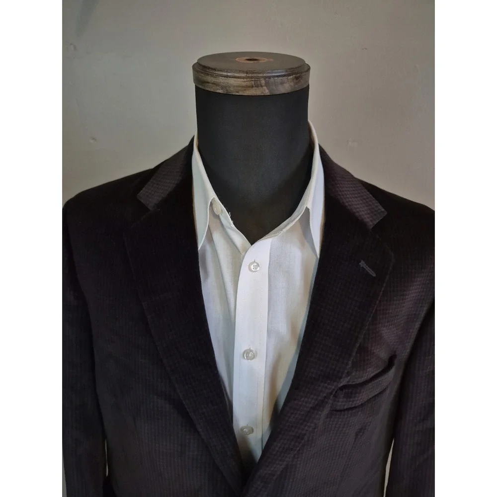 Jones New York Mens Sports Coat 42S Dark Brown Velvet 2 Button Blazer J701